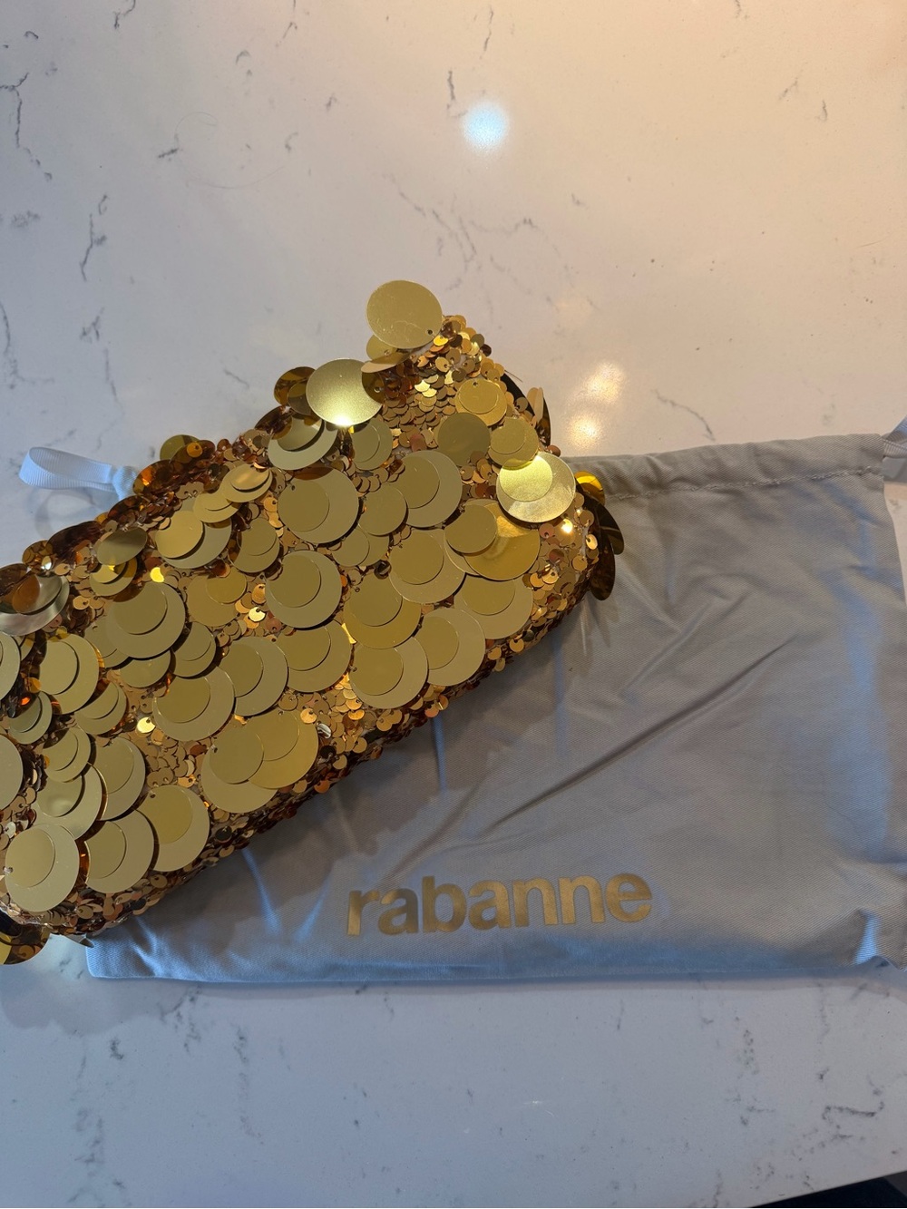 NWT RABANNE Sac A Main Shoulder Bag in Gold - Picture 5 of 14